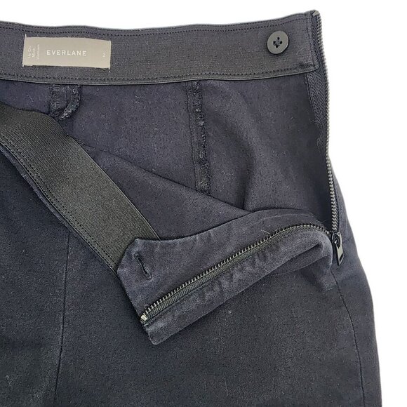 Everlane Pants The‎ Side-Zip Stretch Cotton Pant Women's Size 2 Black - Picture 4 of 9